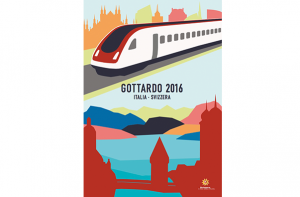 L'affiche per il nuovo tunnel del San Gottardo, realizzato da Laura Lackner, studentessa dell’Università di arte e design di Lucerna (HLSU). Ha vinto il concorso indetto da Svizzera Turismo e Swiss Travel System per celebrare l'evento e con esso la vicinanza tra Italia e Svizzera.